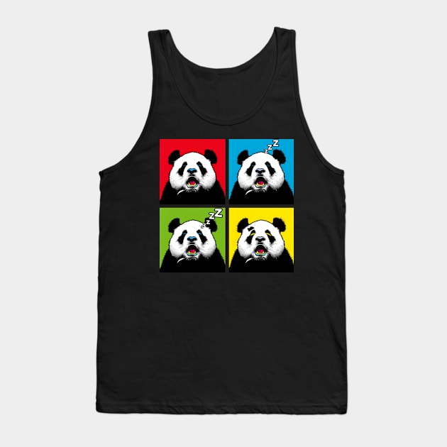 Pop Snoring Panda - Funny Panda Art Tank Top by PawPopArt